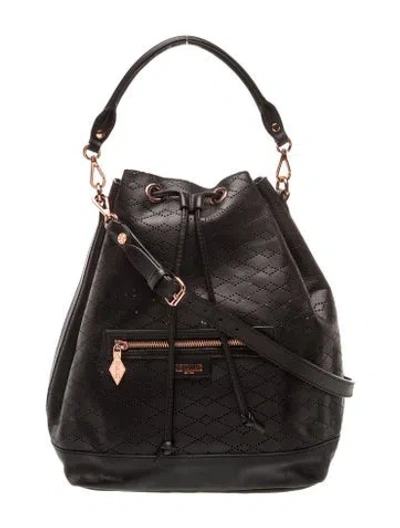 Pre-owned Mz Wallace Leather Bucket Bag In Black