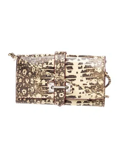 Pre-owned Mz Wallace Leather Clutch In Brown