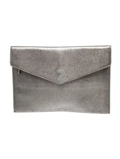 Pre-owned Mz Wallace Leather Clutch In Grey