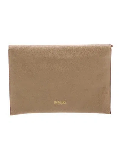 Pre-owned Mz Wallace Leather Clutch In Neutral