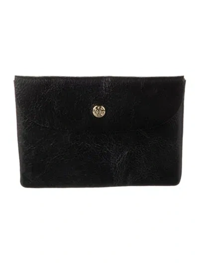 Pre-owned Mz Wallace Leather Coin Pouch In Black