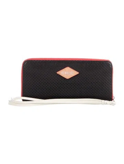 Pre-owned Mz Wallace Leather Continental Wallet In Black