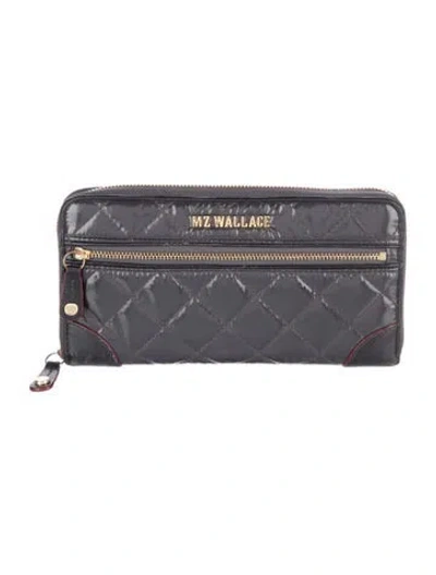 Pre-owned Mz Wallace Leather Continental Wallet In Grey