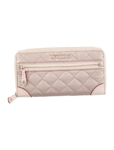 Pre-owned Mz Wallace Leather Continental Wallet In Pink