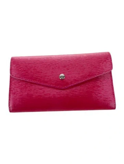Pre-owned Mz Wallace Leather Continental Wallet In Pink