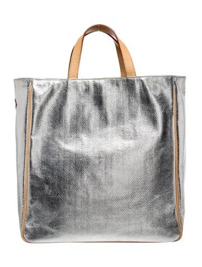 Pre-owned Mz Wallace Leather Tote In Silver