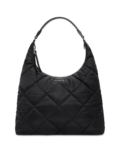 Mz Wallace Madison Large Quilted Nylon Shoulder Bag In Black