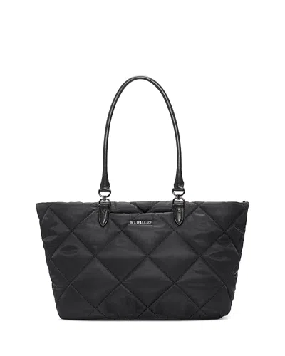 Mz Wallace Madison Medium Quilted Nylon Tote Bag In Black