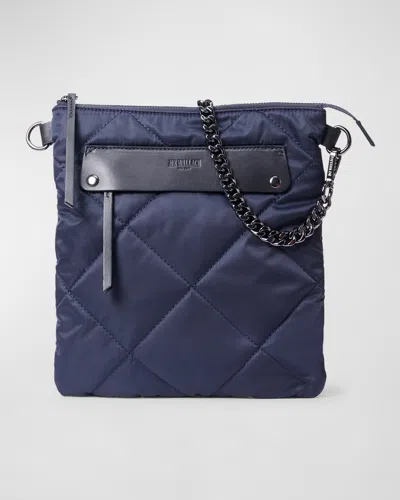 Mz Wallace Madison Quilted Flat Crossbody Bag In Navy