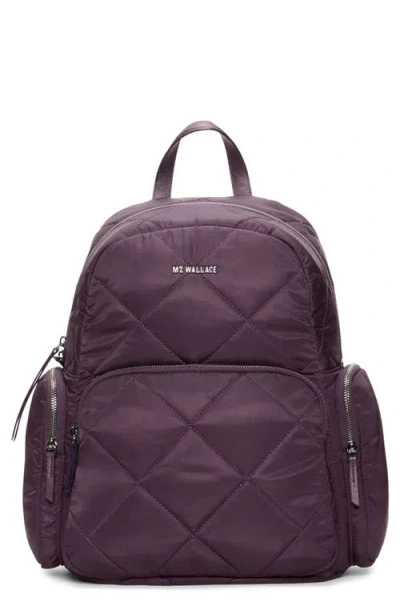 Mz Wallace Madison Quilted Nylon Backpack In Purple