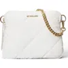 Mz Wallace Madison Quilted Nylon Crossbody Bag In Chalk Liquid