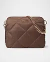 Mz Wallace Madison Quilted Nylon Crossbody Bag In Dark Brown
