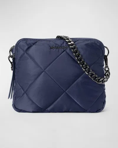 Mz Wallace Madison Quilted Nylon Crossbody Bag In Navy