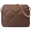 Mz Wallace Madison Quilted Nylon Crossbody Bag In Walnut