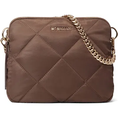 Mz Wallace Madison Quilted Nylon Crossbody Bag In Walnut