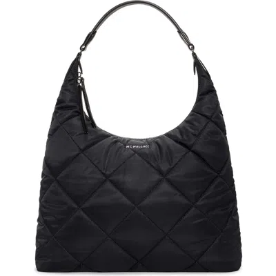 Mz Wallace Madison Quilted Nylon Shoulder Bag In Black