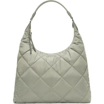 Mz Wallace Madison Quilted Nylon Shoulder Bag In Green