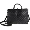 Mz Wallace Medium Astor Diamond Quilted Top Handle Bag In Black