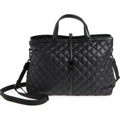 Mz Wallace Medium Astor Diamond Quilted Top Handle Bag In Black