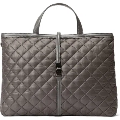 Mz Wallace Medium Astor Diamond Quilted Top Handle Bag In Gray