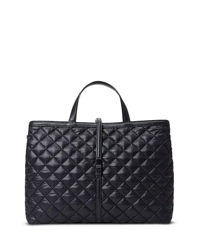 Mz Wallace Medium Astor Diamond Quilted Top Handle Bag In Black