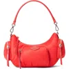 Mz Wallace Medium Chelsea Nylon Shoulder Bag In Bright Cherry