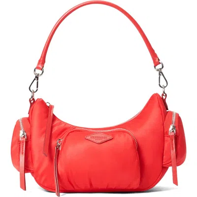 Mz Wallace Medium Chelsea Nylon Shoulder Bag In Bright Cherry
