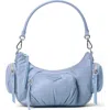 Mz Wallace Medium Chelsea Nylon Shoulder Bag In Stone Blue