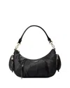 Mz Wallace Medium Chelsea Nylon Shoulder Bag In Black/black