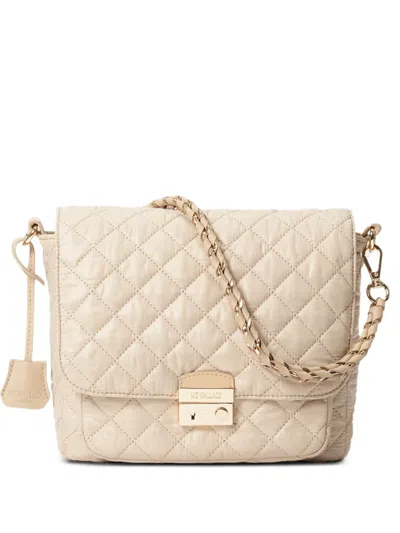Mz Wallace Medium Crosby Lock Quilted Nylon Crossbody Bag In Neutral