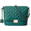 Mz Wallace Crosby Lock Medium Quilted Nylon Crossbody Bag In Emerald