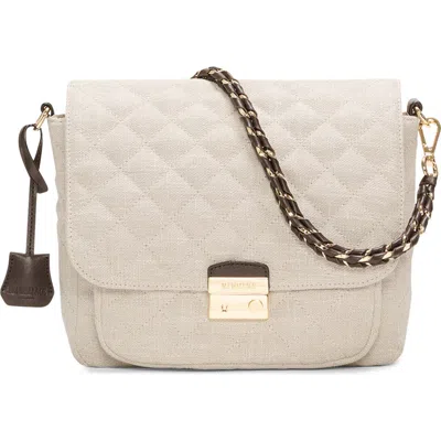 Mz Wallace Medium Crosby Lock Quilted Nylon Crossbody Bag In Neutral