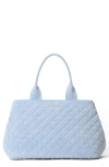 Mz Wallace Medium Metro City Tote In True Light Denim