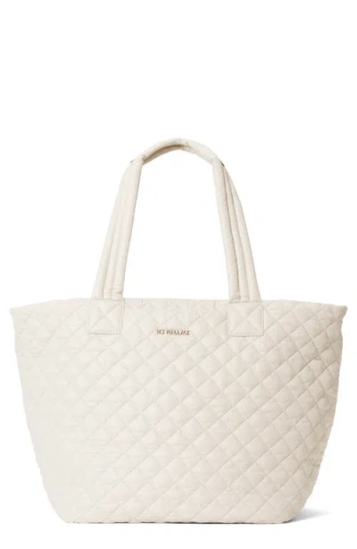Mz Wallace Medium Metro Deluxe Quilted Nylon Tote In Neutral