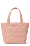 Mz Wallace Metro Deluxe Medium Quilted Tote Bag In Dusty Rose