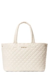 Mz Wallace Medium Metro Quilted Nylon City Tote In Sand