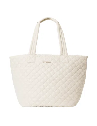 Mz Wallace Medium Metro Deluxe Quilted Nylon Tote In Sandshell