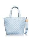 Mz Wallace Medium Metro Tote Deluxe In Chambray/silver