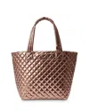Mz Wallace Medium Metro Deluxe Tote In Copper Metallic Laquer/gunmetal