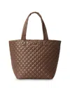 Mz Wallace Medium Metro Deluxe Tote In Walnut/gold
