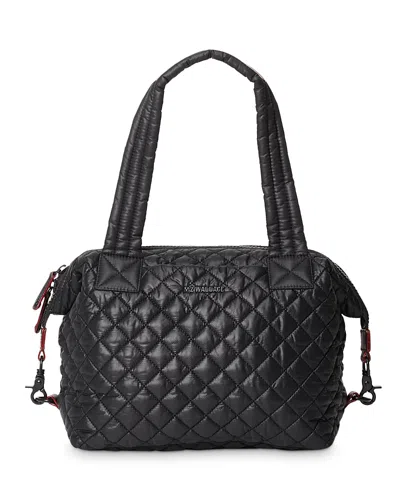 Mz Wallace 'medium Sutton' Quilted Oxford Nylon Shoulder Tote In Black