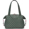 Mz Wallace Sutton Deluxe Medium Quilted Shoulder Bag In Green
