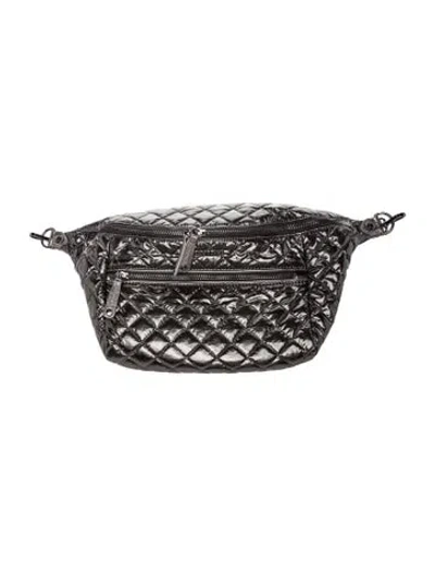Pre-owned Mz Wallace Metal Belt Bag In Silver