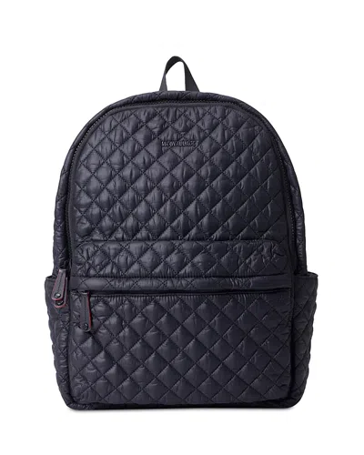 Mz Wallace Metro Deluxe Quilted Nylon Backpack In Black Oxford