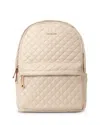Mz Wallace Metro Ii Quilted Nylon Backpack In Buff/light Gold