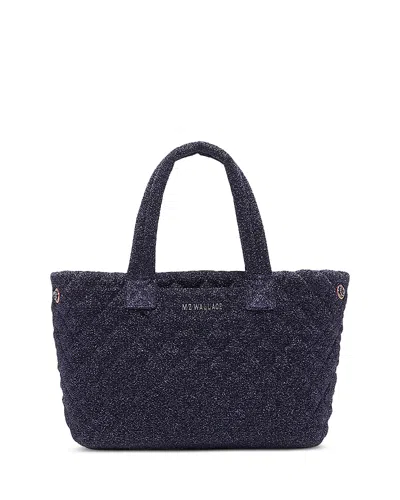 Mz Wallace Metro City Small Shimmer Quilted Tote Bag In Blue