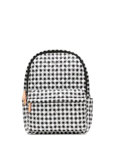 Mz Wallace Metro Deluxe Gingham Quilted Backpack In Black