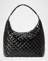 Mz Wallace Large Metro Deluxe Quilted Nylon Shoulder Bag In Black