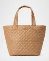 Mz Wallace Metro Deluxe Medium Quilted Tote Bag In Dark Beige