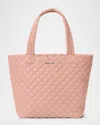 Mz Wallace Metro Deluxe Medium Quilted Tote Bag In Dusty Rose